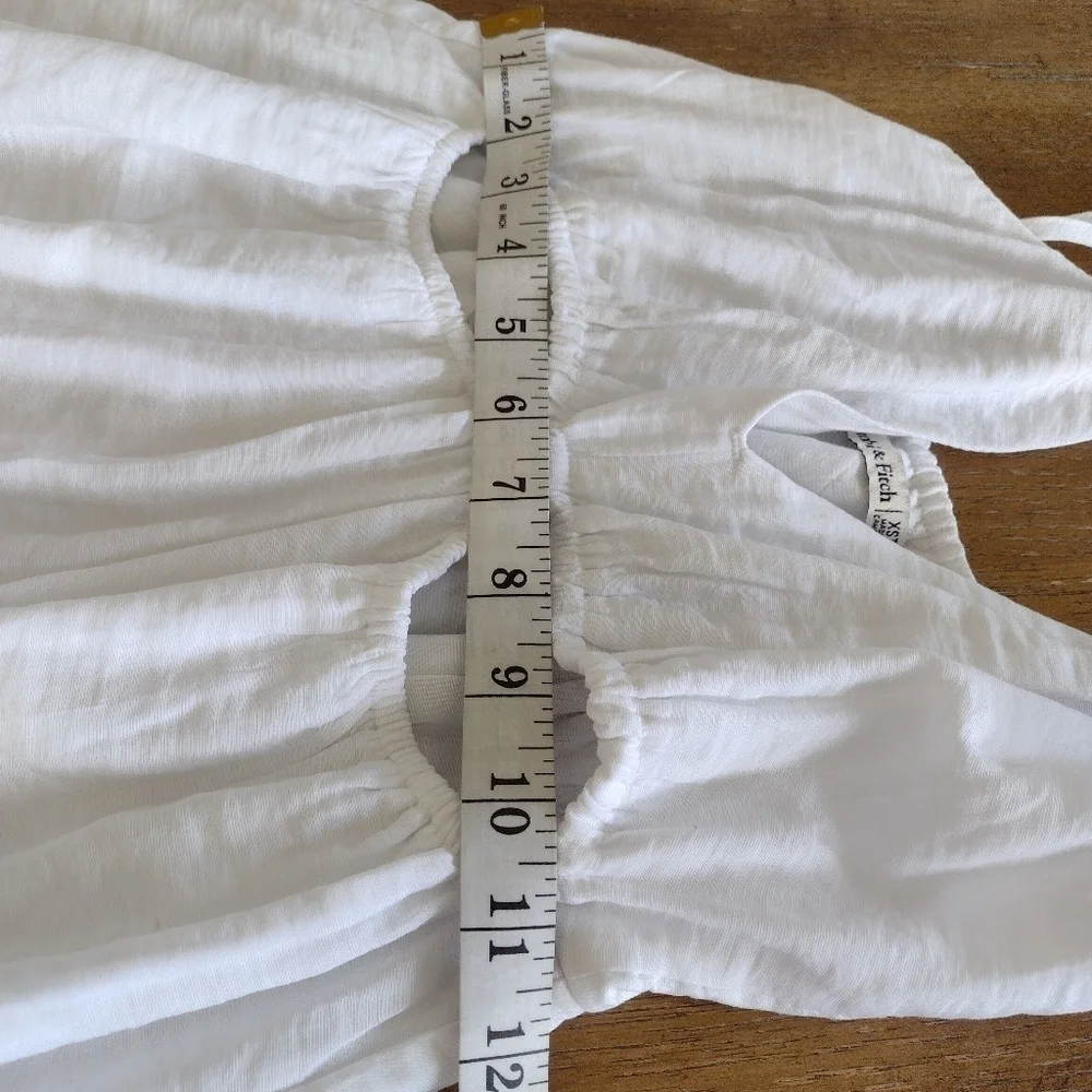 Abercrombie & Fitch White Maxi Beachy Flowy Cotton Summer Dress Size XS Tall